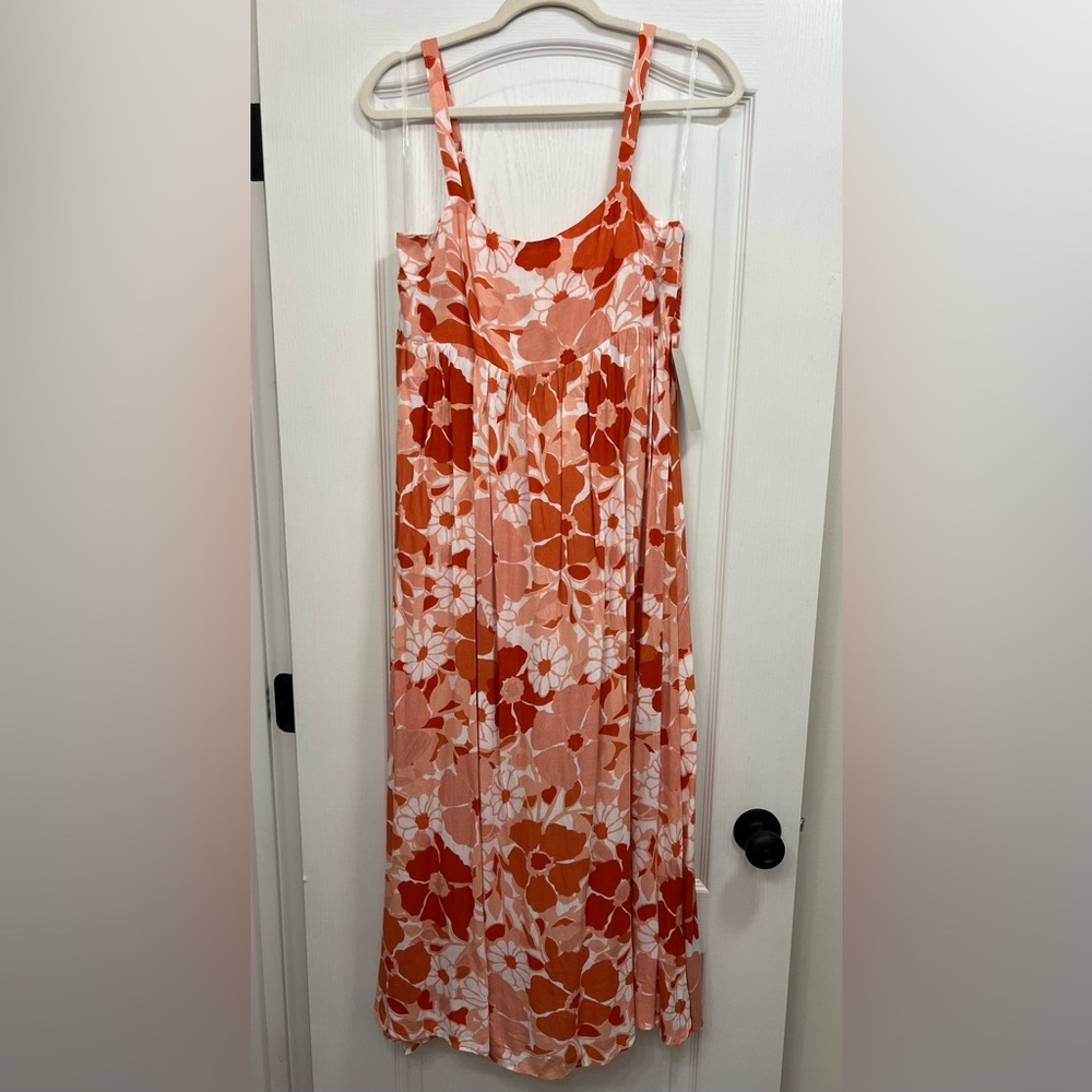 Orange floral dress